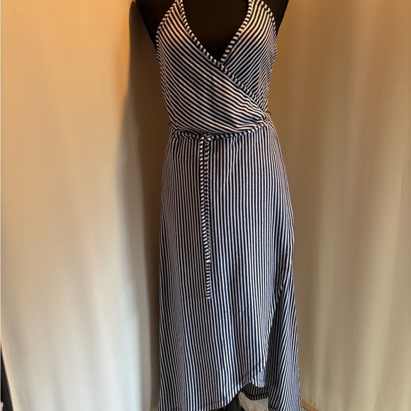 Dresses & Skirts - Blue and White Asymmetrical Halter Sundress